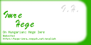 imre hege business card